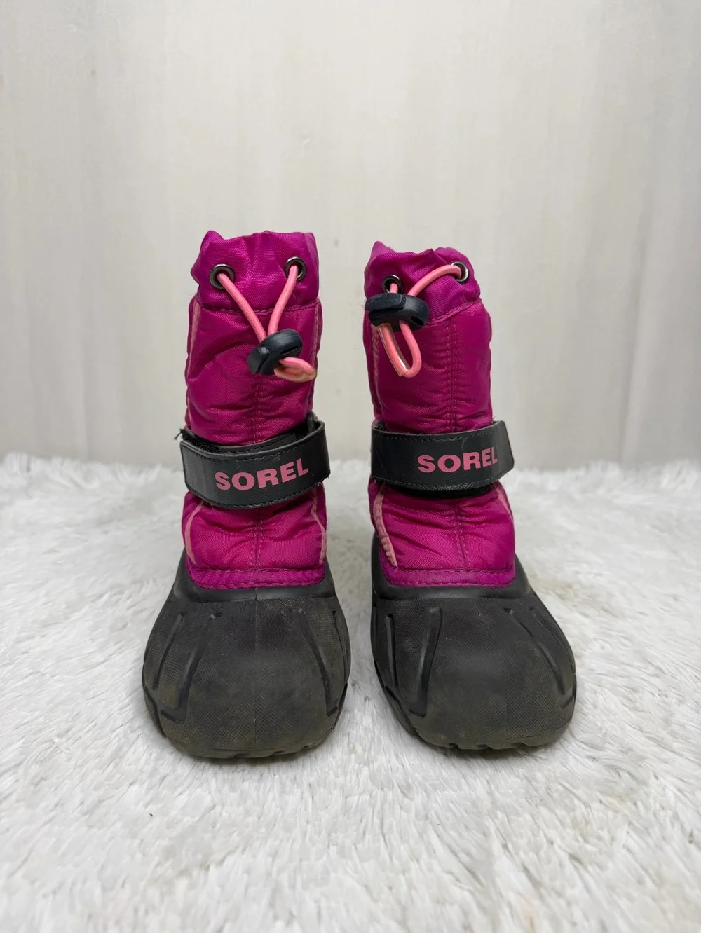 SOREL / Flurry Winter Snow Boots Black Pink Insulated Waterproof / 10 Toddler